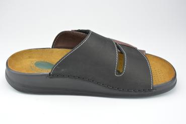 Helix Pantolette Klettverschluß schwarz-cassis