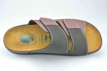 Helix Pantolette Klettverschluß schwarz-cassis