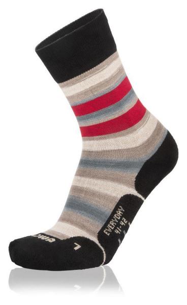 LOWA Wandersocke EVERYDAY beige/rot gestreift